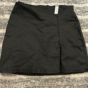 Black Faux Leather Mini Skirt